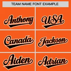 Orange Black Side Flame Outline Baseball Jersey 3