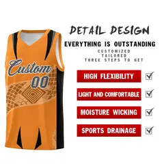 Orange Black Snake Scale Venomous Fang Graffiti Basketball Jersey 2