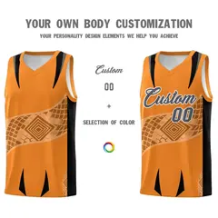Orange Black Snake Scale Venomous Fang Graffiti Basketball Jersey 3