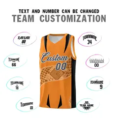 Orange Black Snake Scale Venomous Fang Graffiti Basketball Jersey 4