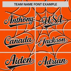 Orange Black Spider Web Raglan Authentic Baseball Jersey 3