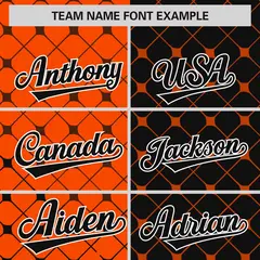 Orange Black Split Plaid Authentic Baseball Jersey 3