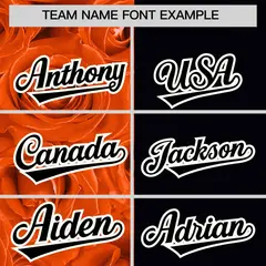 Orange Black Split Rose Print Baseball Jersey 3