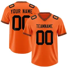 Orange Black Square Neckline Football Jersey 1