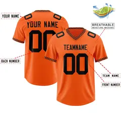 Orange Black Square Neckline Football Jersey 2
