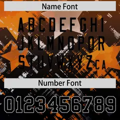 Orange Black Star Gradient Flag Football Jersey 4