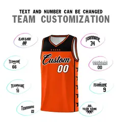 Orange Black Star Pattern Team Basketball Jersey 4