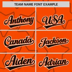 Orange Black Star Pattern Varsity Letterman Baseball Jacket 3