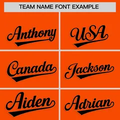 Orange Black Star Ribbing Authentic Baseball Jersey 3