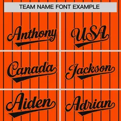 Orange Black Stripe Raglan Sleeves Fashion Baseball Jersey 3