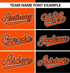 Orange Black Stripe-Solid Combo Authentic Baseball Jersey 3