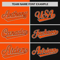 Orange Black Striped Two Tone Authentic Baseball Jersey 3