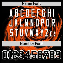 Orange Black Swirl Graffiti Baseball Jersey 4