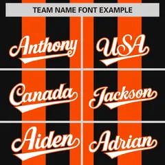 Orange Black Thick Stripe Authentic Baseball Jersey 3