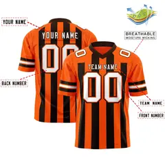 Orange Black Thick Stripe Authentic Football Jersey 2