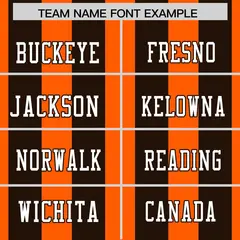Orange Black Thick Stripe Authentic Football Jersey 3