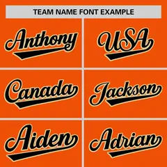 Orange Black Thorns Ribbed Authentic Classic Baseball Jersey 3