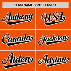 Orange Black Thorns Ribbed Authentic Classic Baseball Jersey 3