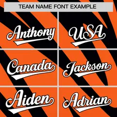 Orange Black Tiger Stripe Gradient Baseball Jersey 3