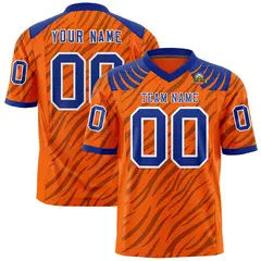 Orange Black Tiger Stripe Graffiti Pattern Football Jersey 1
