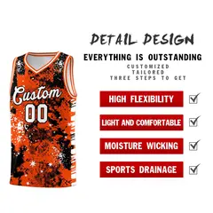 Orange Black Vice Burst Graffiti Basketball Jersey 2