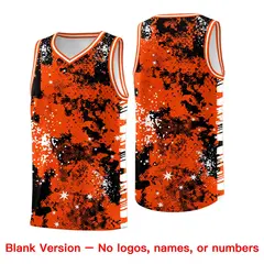 Orange Black Vice Burst Graffiti Basketball Jersey 6