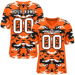 Orange Black-White Camo Authentic Football Jersey