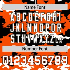 Orange Black-White Camo Authentic Football Jersey 4