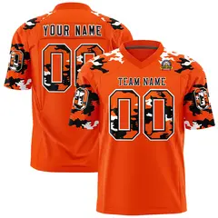 Orange Black-White Camo Authentic Football Jersey