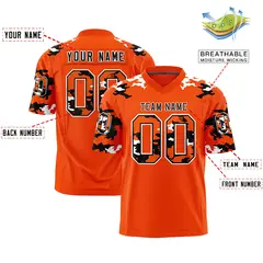 Orange Black-White Camo Authentic Football Jersey 2