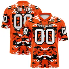 Orange Black-White Camo Authentic Football Jersey 1