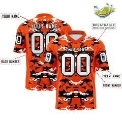 Orange Black-White Camo Authentic Football Jersey 2