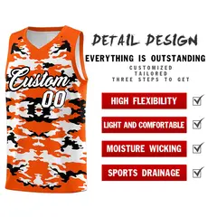 Orange Black-White Camo Basketball Jersey 2