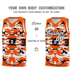 Orange Black-White Camo Basketball Jersey 3