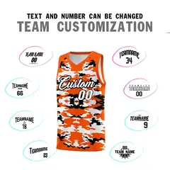 Orange Black-White Camo Basketball Jersey 4