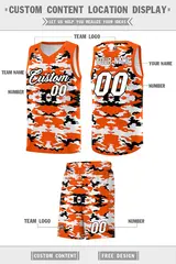 Orange Black-White Camo Basketball Jersey 5