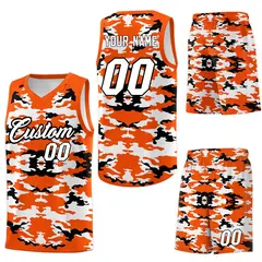 Orange Black-White Camo Basketball Jersey 6