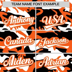 Orange Black White Camo Gradient Fashion Baseball Jersey 3