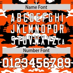 Orange Black-White Camo Varsity Letterman Jacket 4