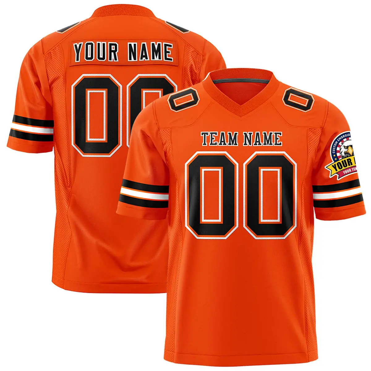 Orange Black-White Classic Authentic Football Jersey