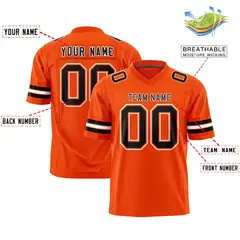 Orange Black-White Classic Authentic Football Jersey 2