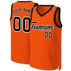 Orange Black White Classic Basketball Jersey