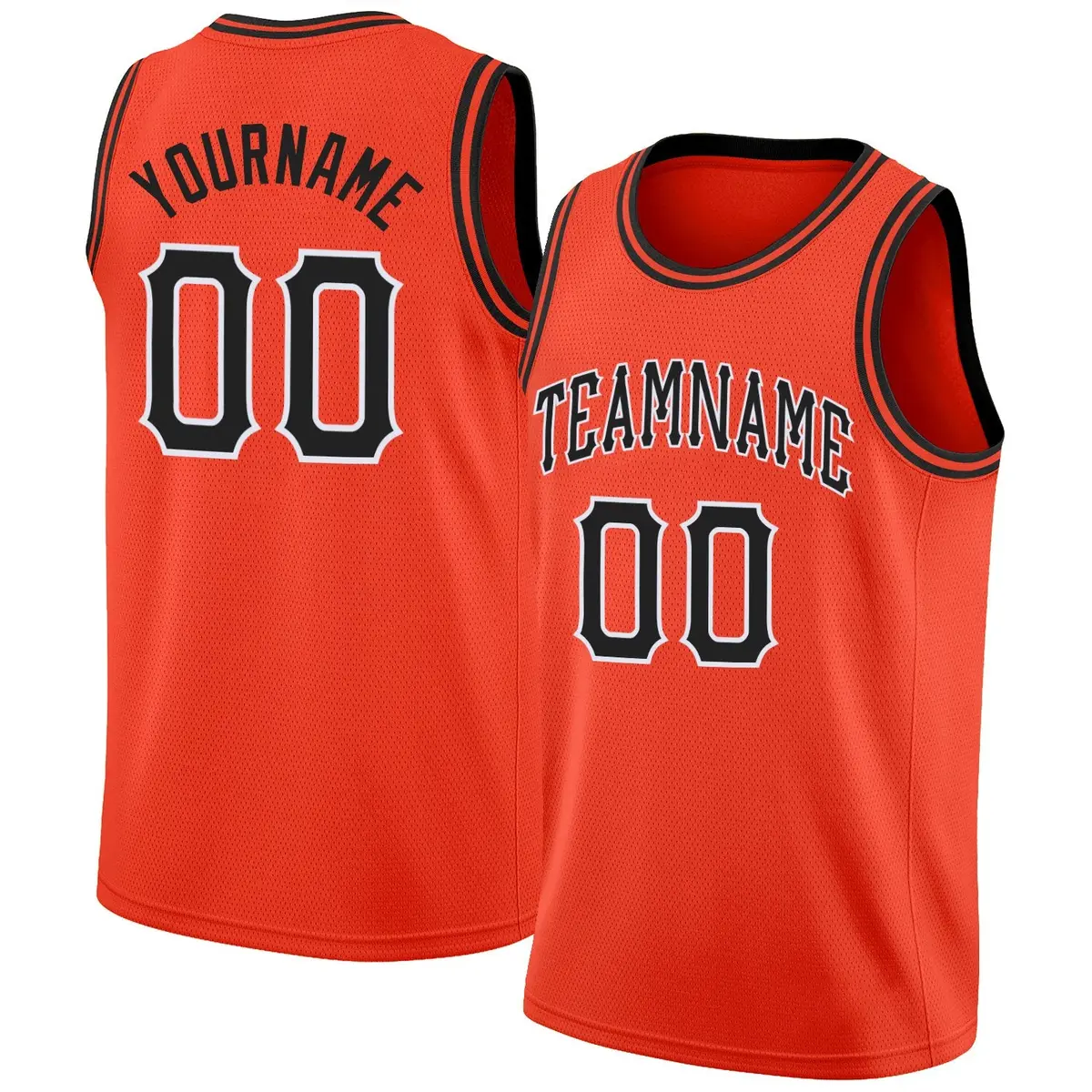 Men's Orange Black-White Classic Basketball Jersey