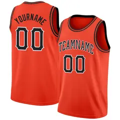 Men's Orange Black-White Classic Basketball Jersey 1