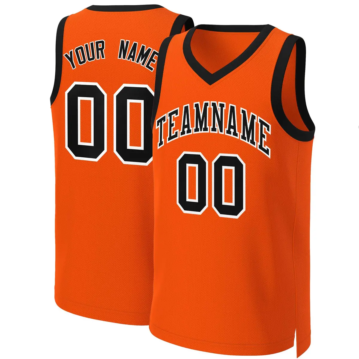 Orange Black White Classic Basketball Jersey