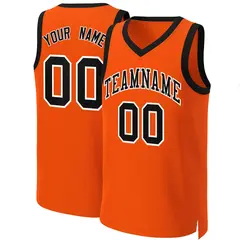 Orange Black White Classic Basketball Jersey 1