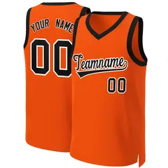 Orange Black White Classic Basketball Jersey 1