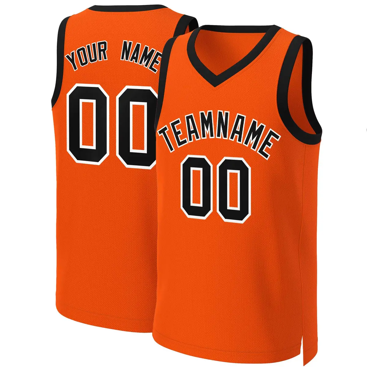 Orange Black White Classic Basketball Jersey
