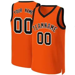 Orange Black White Classic Basketball Jersey 1