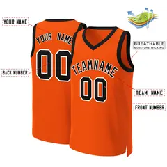 Orange Black White Classic Basketball Jersey 2